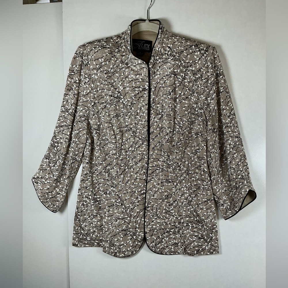 Alex Evenings Black and White Textured Blazer A 0432 - Picture 2 of 4